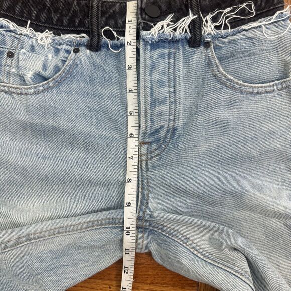 Alexander Wang Women’s Sz 24 Blue and Black Cult Duo Straight Leg Crop Jeans - Picture 11 of 16